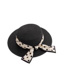 Fashionable Simple Wave Dot Straw Hat Women's Sunshade Sunscreen Holiday Beach Hat