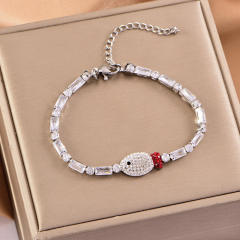 Simple Zircon Full Diamond Animal Bracelet Girlfriend Birthday Gift stainless steel tennis bracelet