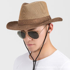 Men's summer sun hat sun hat casual breathable fishing hat outdoor sunscreen straw hat