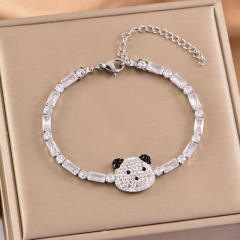 Simple Zircon Full Diamond Animal Bracelet Girlfriend Birthday Gift stainless steel tennis bracelet