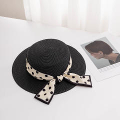 Fashionable Simple Wave Dot Straw Hat Women's Sunshade Sunscreen Holiday Beach Hat