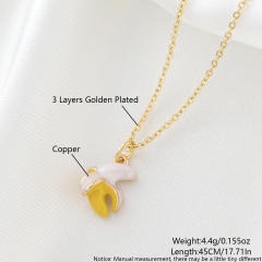 Copper gold-plated cute mini fruit necklace cherry strawberry accessories personalized pendant necklace