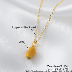 Copper gold-plated cute mini fruit necklace cherry strawberry accessories personalized pendant necklace