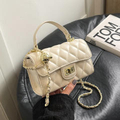 Rhombic Embroidery Small Bag Women's 2025 Spring Portable Square Bag chain bag