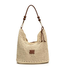 Holiday Style Woven Bag Women's 2025 Summer Fashion Knitted Shoulder Bag Large Capacity Tote Bag