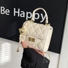 Rhombic Embroidery Small Bag Women's 2025 Spring Portable Square Bag chain bag