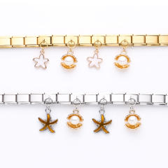 Hot Sale Starfish Shell Pendant Series Italian Module Bracelet Stainless Steel Jewelry Bracelet