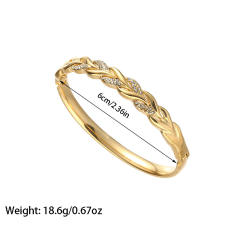 18K Gold plated twisted design stainless steel bangle diamond bangle
