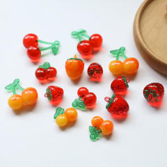 Small fresh sweet fruit strawberry cherry resin pendant diy Handmade Jewelry 1pcs price