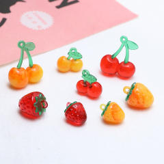 Small fresh sweet fruit strawberry cherry resin pendant diy Handmade Jewelry 1pcs price