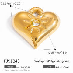DIY accessory stainless steel heart block multi element pendant for necklace bracelet
