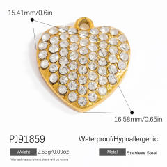 DIY accessory stainless steel heart block multi element pendant for necklace bracelet