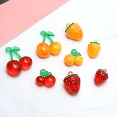 Small fresh sweet fruit strawberry cherry resin pendant diy Handmade Jewelry 1pcs price