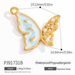 Color enamel ocean animal flower diy jewelry accessories stainless steel pendant