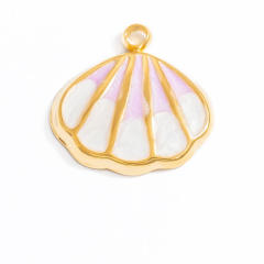 Color enamel ocean animal flower diy jewelry accessories stainless steel pendant