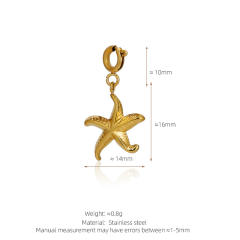Stainless Steel Marine Life Starfish Shell Conch Love Cross DIY Pendant Single Pendant Necklace Accessories