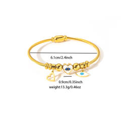 Fashion titanium steel love bracelet creative personality drop oil stainless steel bangle