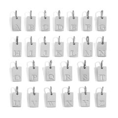DIY jewelry accessory block pendant with initial letter stainless steel pendant