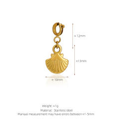 Stainless Steel Marine Life Starfish Shell Conch Love Cross DIY Pendant Single Pendant Necklace Accessories
