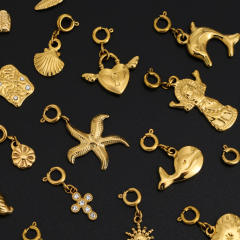 Stainless Steel Marine Life Starfish Shell Conch Love Cross DIY Pendant Single Pendant Necklace Accessories