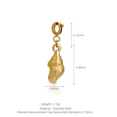 Stainless Steel Marine Life Starfish Shell Conch Love Cross DIY Pendant Single Pendant Necklace Accessories