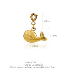 Stainless Steel Marine Life Starfish Shell Conch Love Cross DIY Pendant Single Pendant Necklace Accessories