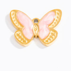 Stainless steel diy small jewelry natural stone butterfly necklace accessories