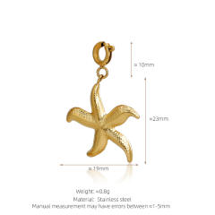 Stainless Steel Marine Life Starfish Shell Conch Love Cross DIY Pendant Single Pendant Necklace Accessories