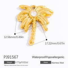 Stainless steel diy small jewelry natural stone butterfly necklace accessories