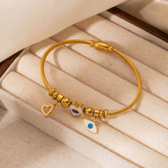 Fashion titanium steel love bracelet creative personality drop oil stainless steel bangle