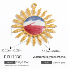 Color enamel ocean animal flower diy jewelry accessories stainless steel pendant