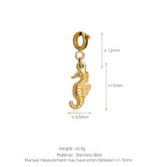 Stainless Steel Marine Life Starfish Shell Conch Love Cross DIY Pendant Single Pendant Necklace Accessories