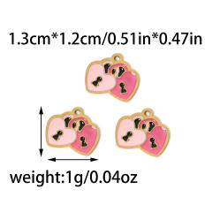 304 Stainless Steel Pink Love Love/MOM mother's Day DIY Accessories Pendant