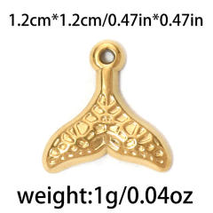304 stainless steel geometric exquisite small flower sun fishtail gourd star diy jewelry pendant