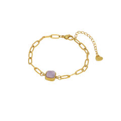 Personality Natural Crystal Bud Modeling Minimalism Cross Life Tree Fadeless Titanium Steel Bracelet