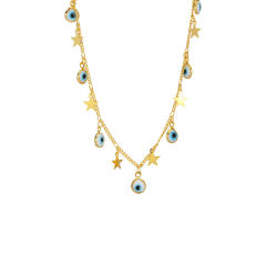 Distinctive Fashion Small Pendant Loud Little Daisy Palm Devil's Eye Lightning Simple All-match Necklace