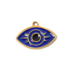 304 Stainless Steel Devil's Eye Oil Drop Palm Pendant DIY Necklace Accessories