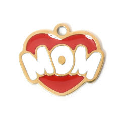 304 Stainless Steel Pink Love Love/MOM mother's Day DIY Accessories Pendant