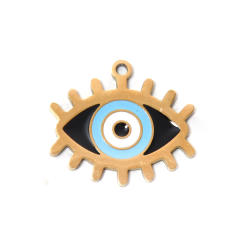 304 Stainless Steel Devil's Eye Oil Drop Palm Pendant DIY Necklace Accessories