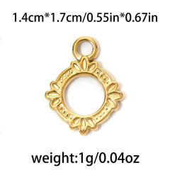 304 stainless steel geometric exquisite small flower sun fishtail gourd star diy jewelry pendant