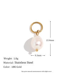 DIY jewelry accessories stainless steel plated 18K gold bow wave pearl pendant