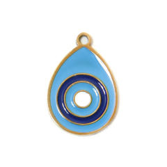 304 Stainless Steel Devil's Eye Oil Drop Palm Pendant DIY Necklace Accessories