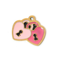 304 Stainless Steel Pink Love Love/MOM mother's Day DIY Accessories Pendant