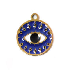 304 Stainless Steel Devil's Eye Oil Drop Palm Pendant DIY Necklace Accessories