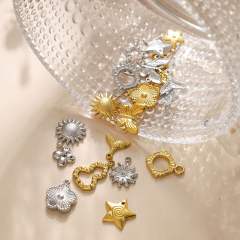 304 stainless steel geometric exquisite small flower sun fishtail gourd star diy jewelry pendant