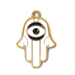 304 Stainless Steel Devil's Eye Oil Drop Palm Pendant DIY Necklace Accessories