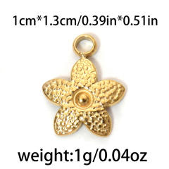304 stainless steel geometric exquisite small flower sun fishtail gourd star diy jewelry pendant