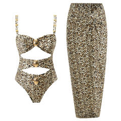New Split Two-piece Bikini Swimsuit Women's Tight Slimming Chiffon Skirt Swimwear suit