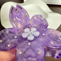 Acetic Acid Plate Heavy Industry Diamond-encrusted Cherry Blossom hair claw clips