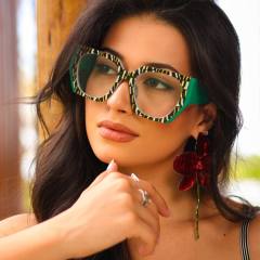 New color floral large frame plain glasses frame anti-blue light reading glasses